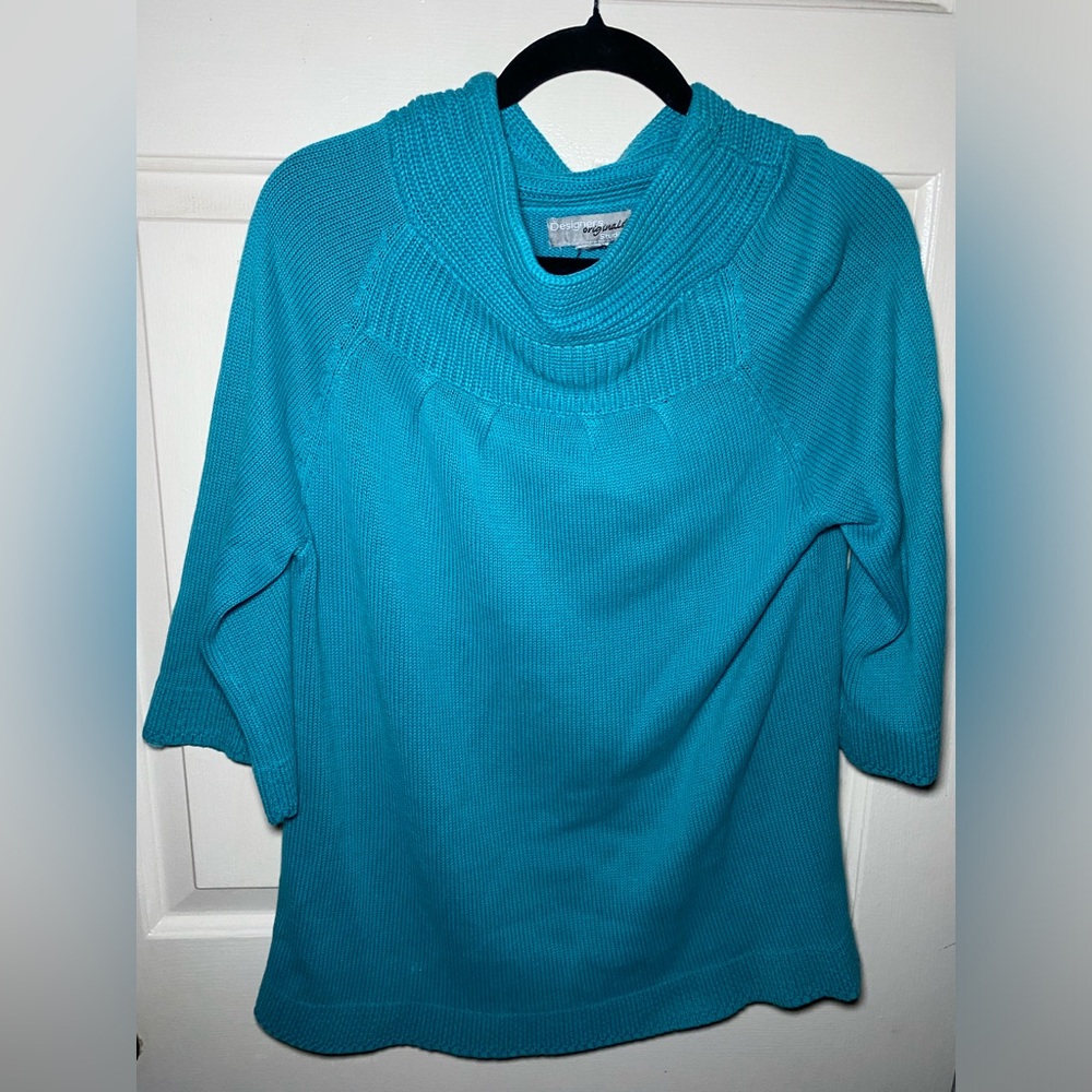 Designers Originals 3/4 Long Sleeve Teal Sweater‎ Women's Size L/XL